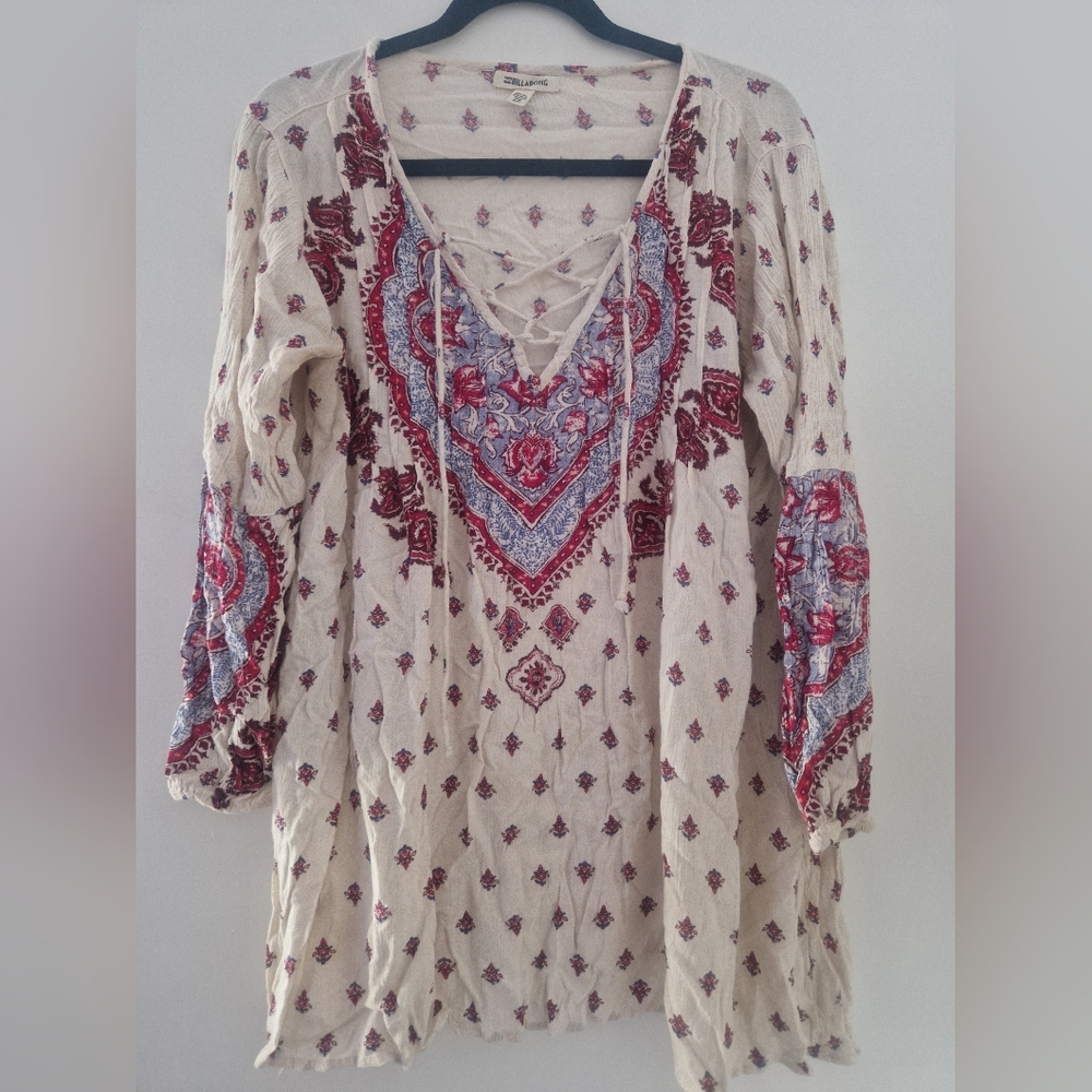 Billabong Bohemian Floral Print Tunic Top
